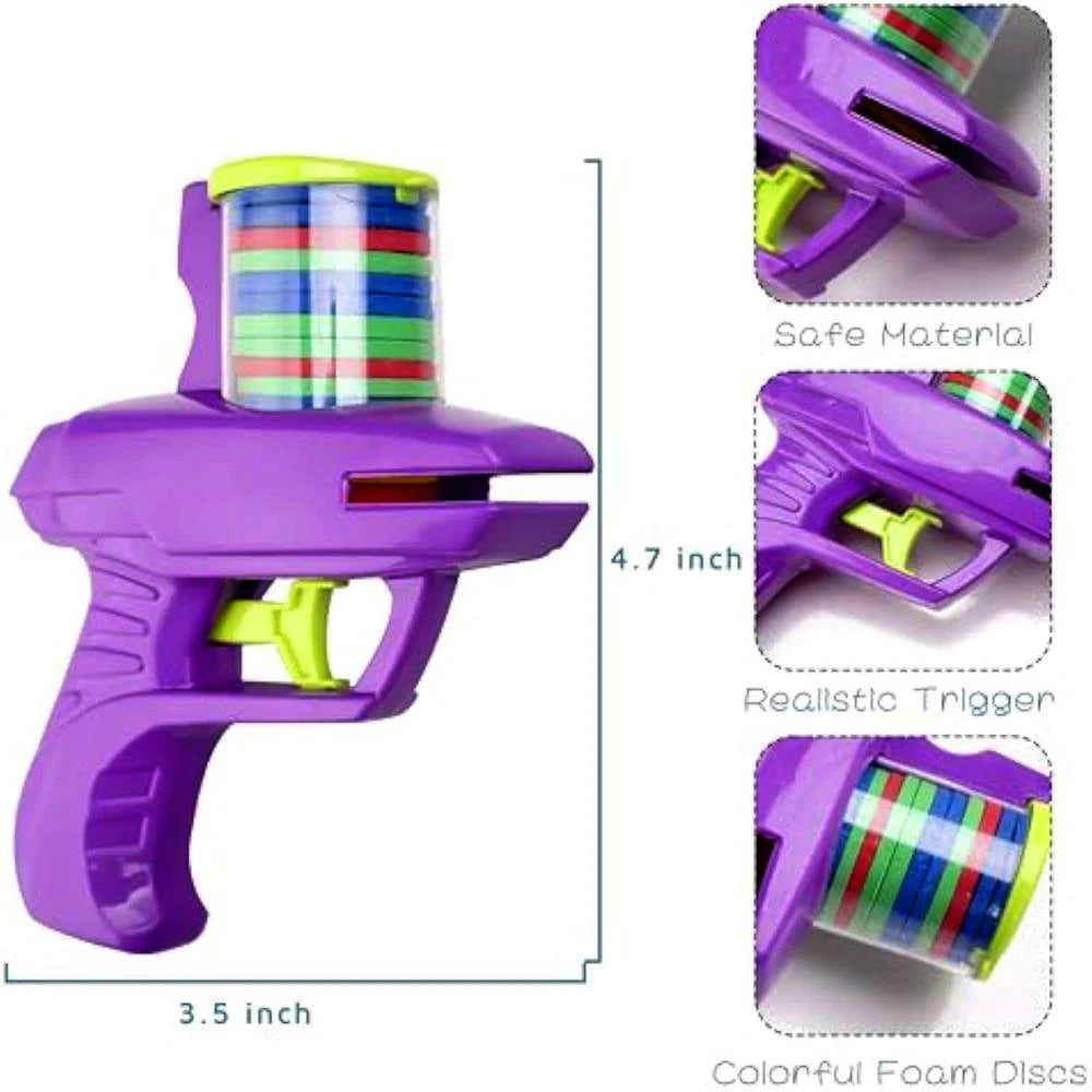 Glittzify ™ Kids Outdoor Game Foam Disc Gun
